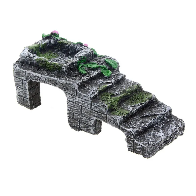 

Fish Tanks Turtle Platform Aquarium Artificial Resin Platform Stairs for Turtles Tortoise Climb Stone Habitat Ornaments Decor