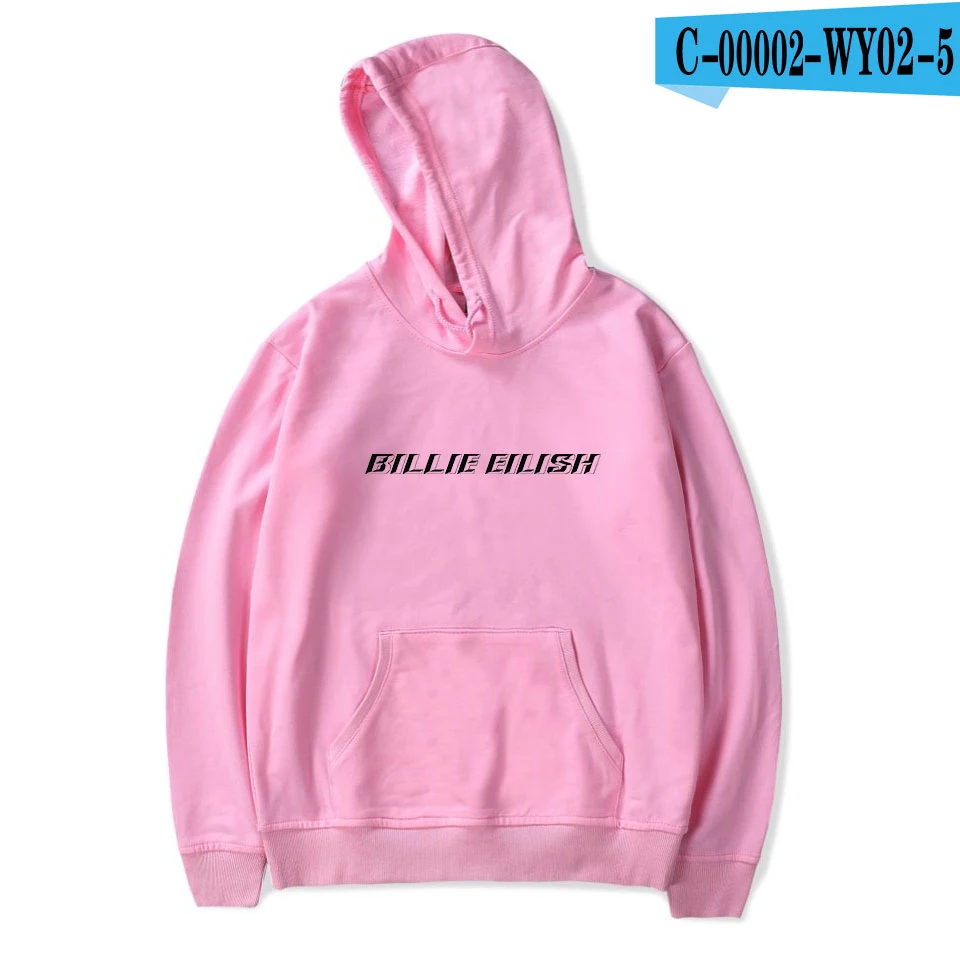 Billie Eilish мужские толстовки с принтом/Женская популярная одежда Harajuku Повседневная Горячая Распродажа Толстовка K-POP толстовка пуловеры - Цвет: Pink