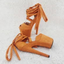 

Leecabe 20cm/ 8inches lady suede upper sexy high heel sandals pole dance shoes