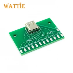 Placa fêmea do adaptador do conector do usb 3.1 24p da placa de teste do tipo c com placa do pwb para medir a condução atual