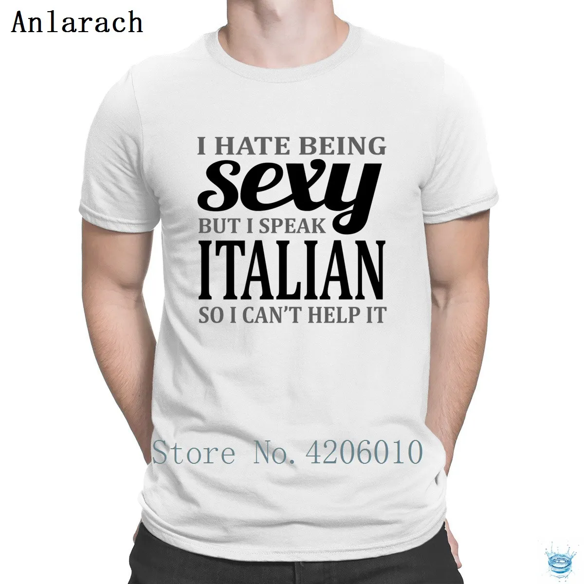 Забавная футболка с надписью «I Speak Italian», необычная Футболка с принтом, мужская летняя футболка из хлопка, простая, Аутентичная, известная