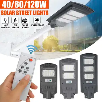 

40W/80W/120W 90 LED Solar Lamp with 50cm Pole Wall Street Light Radar PIR Motion Sensor Security Lamp for Outdoor Garden Plaza