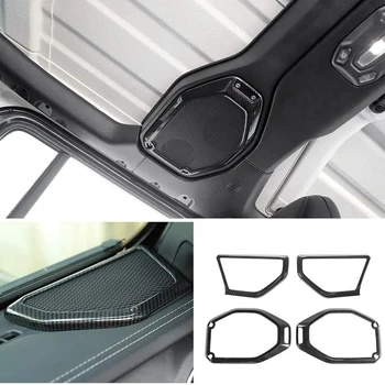 

Car ABS A-Pillar Speaker Cover, Roof Speaker Decorative Covers for Jeep Wrangler JL 2018-2020 ,Carbon Fiber Texture