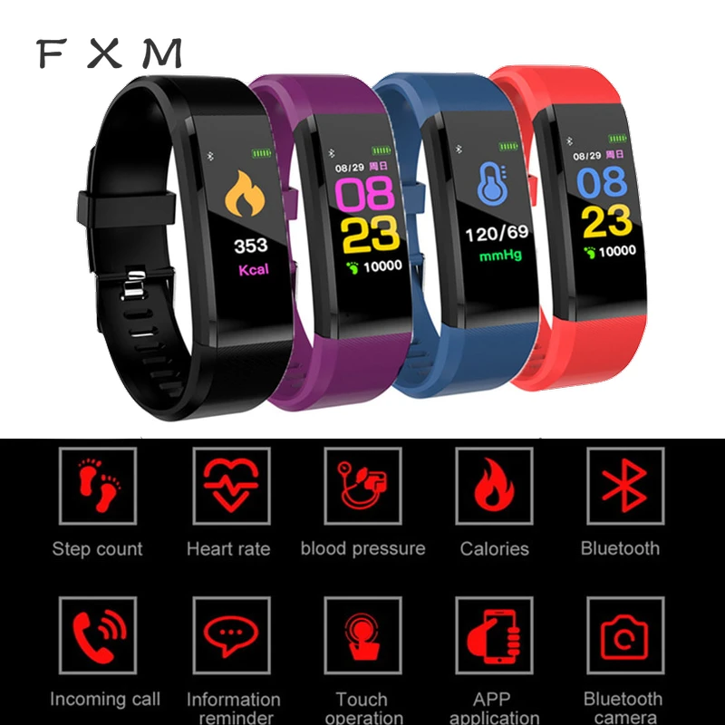Детские часы FXM ID115Plus светодиодный цифровой спортивный смарт-браслет для мужчин и