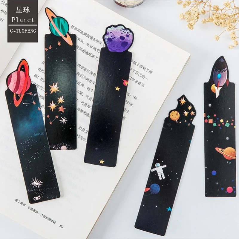 30 Pcs/Pack Various Planet Bookmark Paper Cartoon Animals Marks Book Reading Item Creative Gift for Kids Children Stationery
