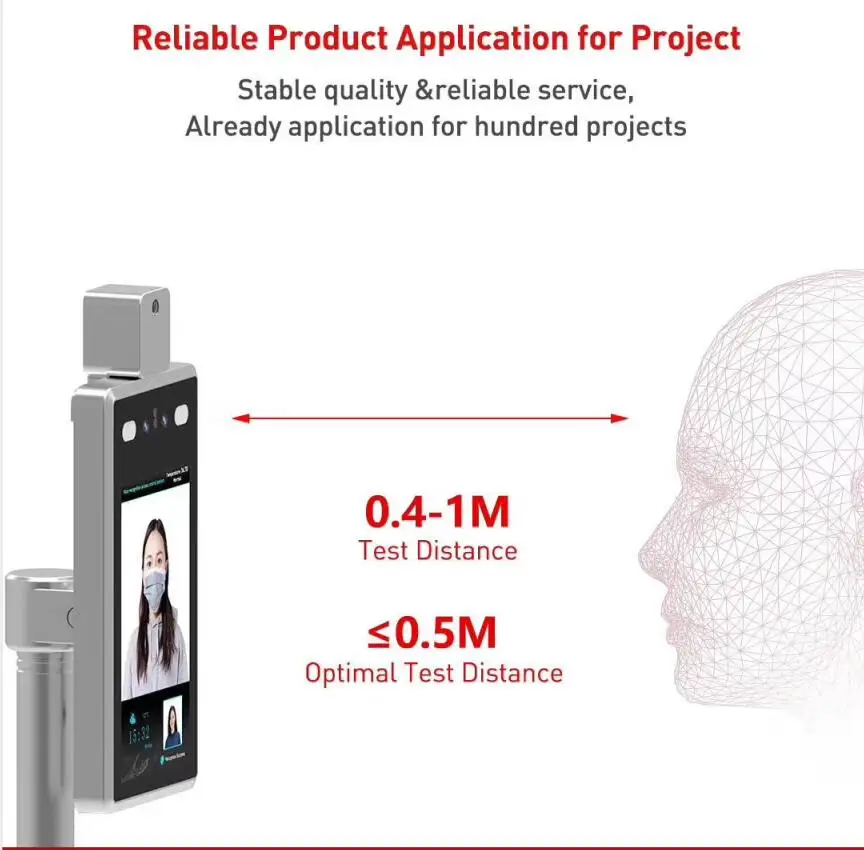 US $815.00 7 inch Temperature Indicator Dynamic Face Recognition Time Attendance Access Control System Employee face dynamic attendance