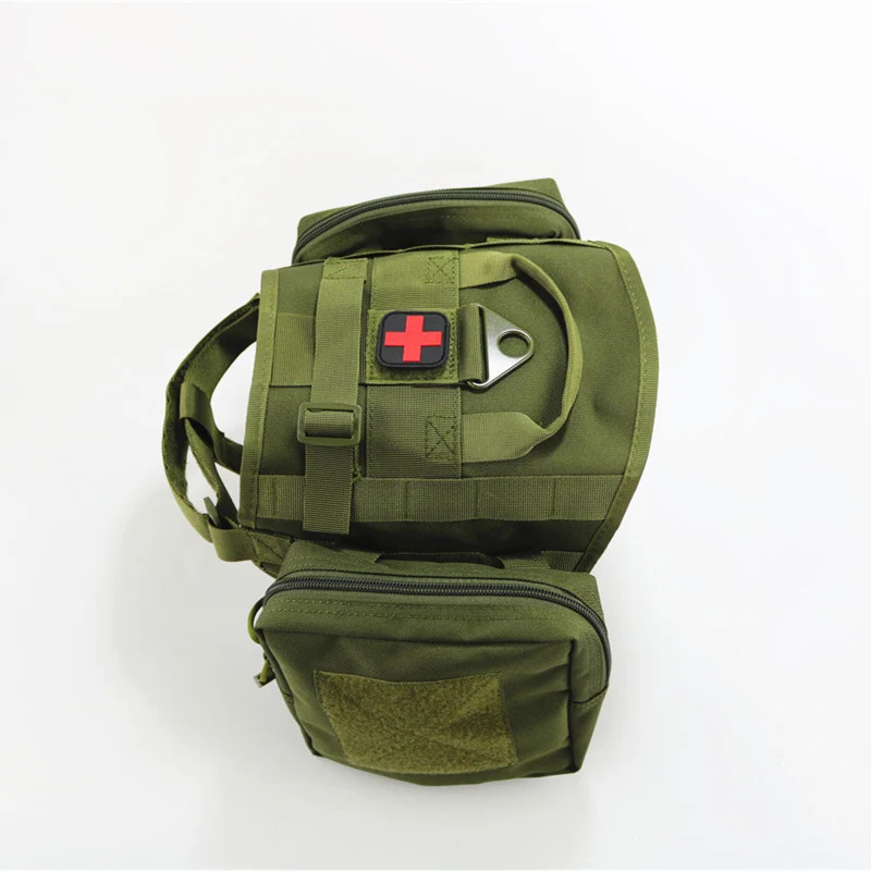 Модный тактический жилет для собак Съемная военная сумка армейская тренировочная полиция K9 Одежда для собак костюм охотничий жилет JY - Цвет: Армейский зеленый