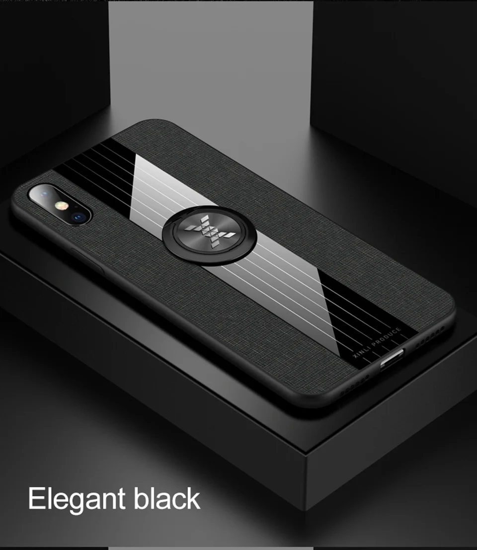Luxury Phone Case For iPhone X XS XR Max Cover Car Holder Silicone Magnetic Ring Bracket Case For iPhone 6 7 8 Plus X XS XR Max (14)