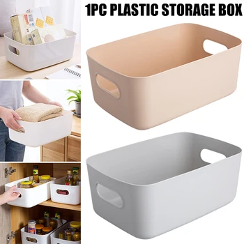

Desktop Plastic Box Storage Box Plastic Organizer Container for Desk Cosmetics Girl _WK