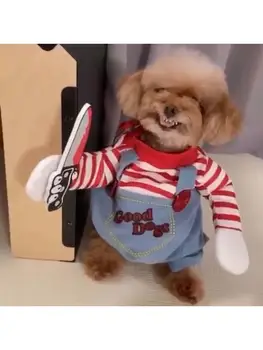 

Deadly Doll Halloween Scary Dog Costumes Funny Pet Adjustable Cosplay Clothes 53CA
