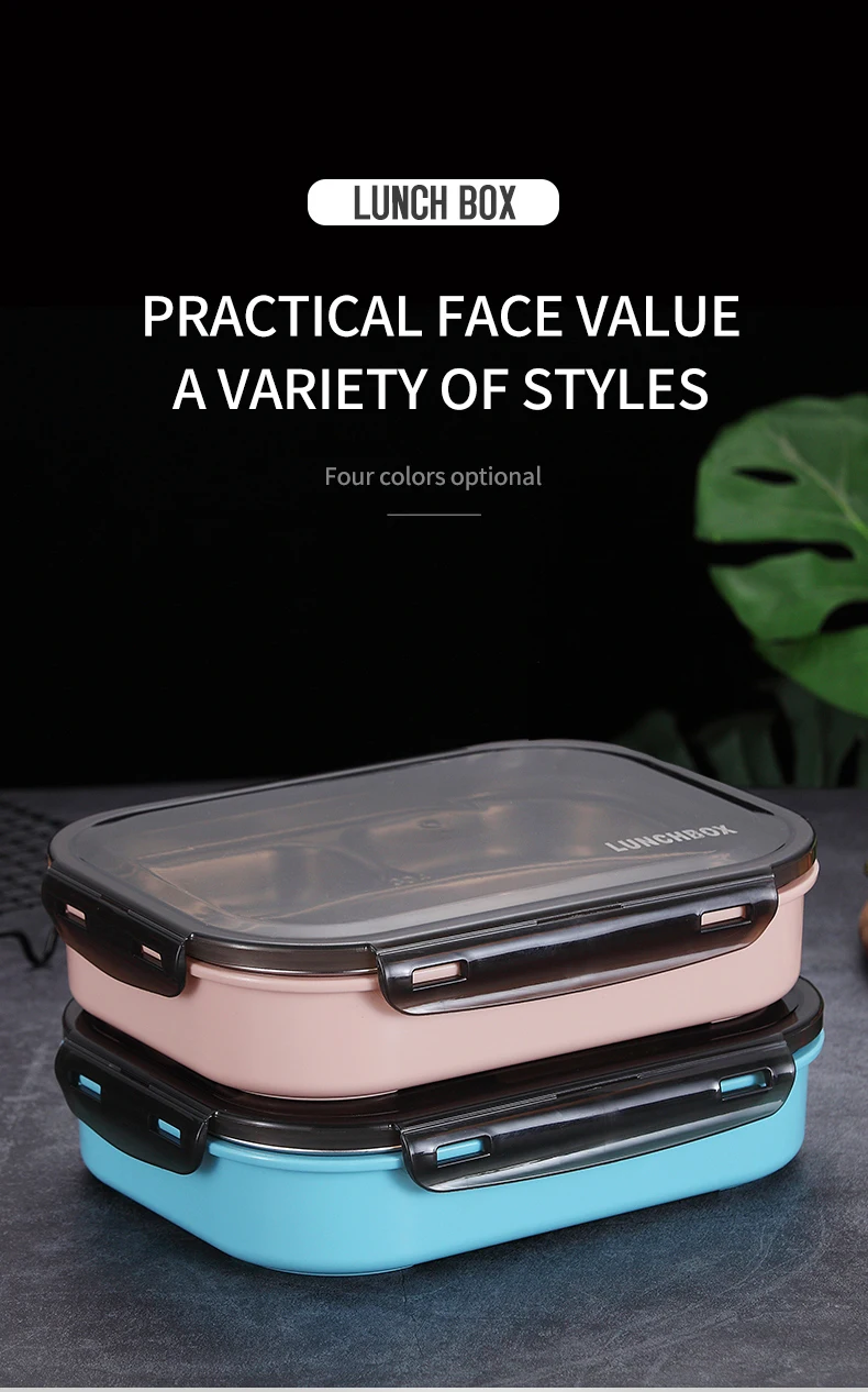 WORTHBUY Japanese Kids Bento Box 304 Stainless Steel Children Lunch Box With Compartments Microwave Containers For Food Fruits