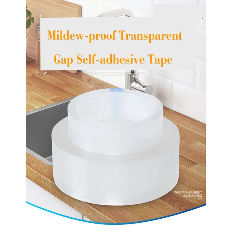 Clear Caulk Strip Self-Adhesive Sealing Tape Anti-Mildew Waterproof Edge Protector For Bathroom Floor Kitchen Stove Sink Wall