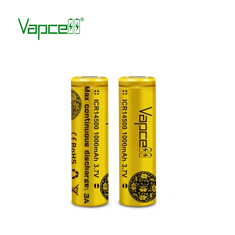 Vapcell 14500 1000mah 3A батарея и Q1 зарядное устройство для фонарика - Цвет: 2battery