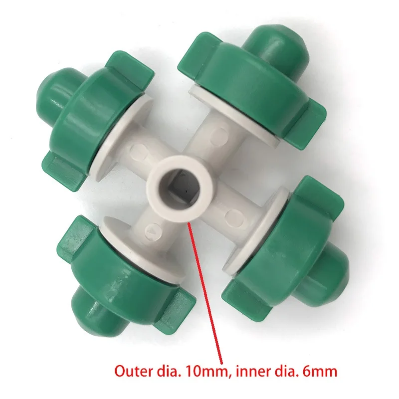

Atomization Nozzle Water Control Sprayer DIY Micro Drip Irrigation Plant Self Garden Mist Sprinkler Four Green Nozzles 10pcs