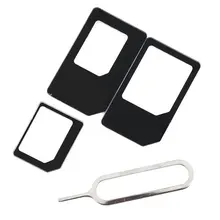 4 в 1 набор адаптеров для sim-карт для iPhone 4/5 для iPad для htc One X для Sumsung Galaxy S3