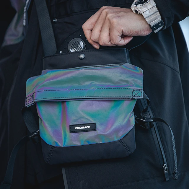 H4X CYBER ATHLETICS BLACK REFLECTIVE SLING BAG