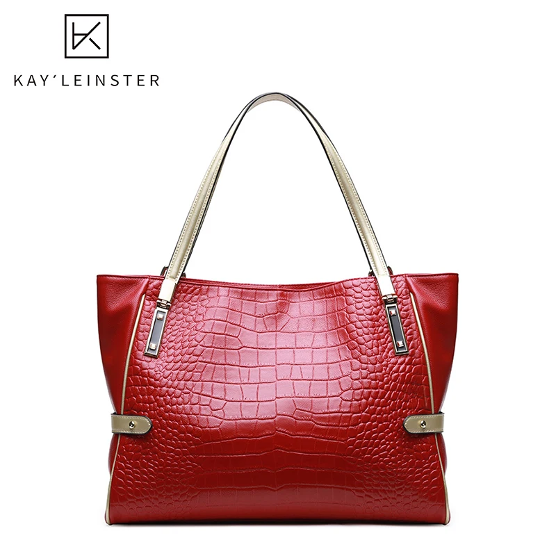 

Luxury Genuine Leather Women Bags Crocodile Pattern Large Classic Fashion Female Handbag Vintage Real Leather Tote Women Bags