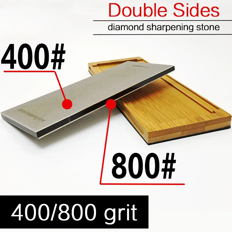 80-3000 Алмазная двухсторонняя точилка для ножей Профессиональные кухонные инструменты заточка камней Шлифовка с бамбуковой основой - Цвет: 400 800 grit