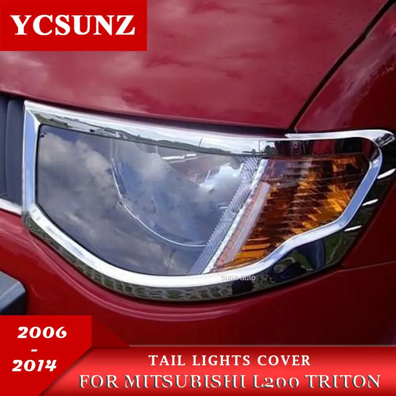 Хромированная крышка фары аксессуары для Mitsubishi L200 Triton 2006 2007 2008 2009 2010 | Автомобили