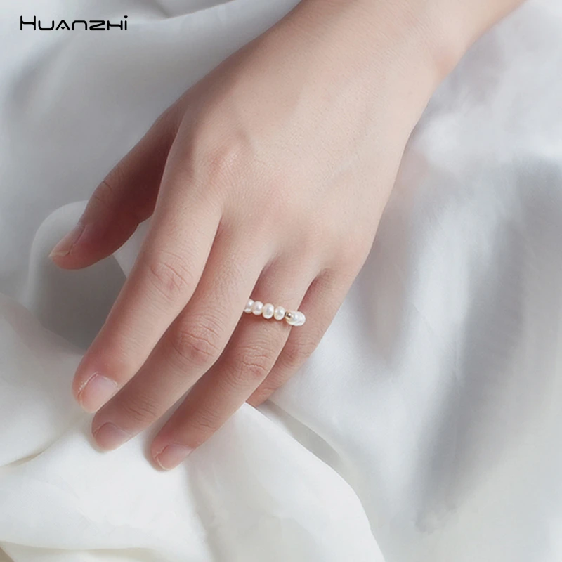 HUANZHI 2019 корейский новый сладкий натуральный жемчуг эластичная сила Золотая цепь