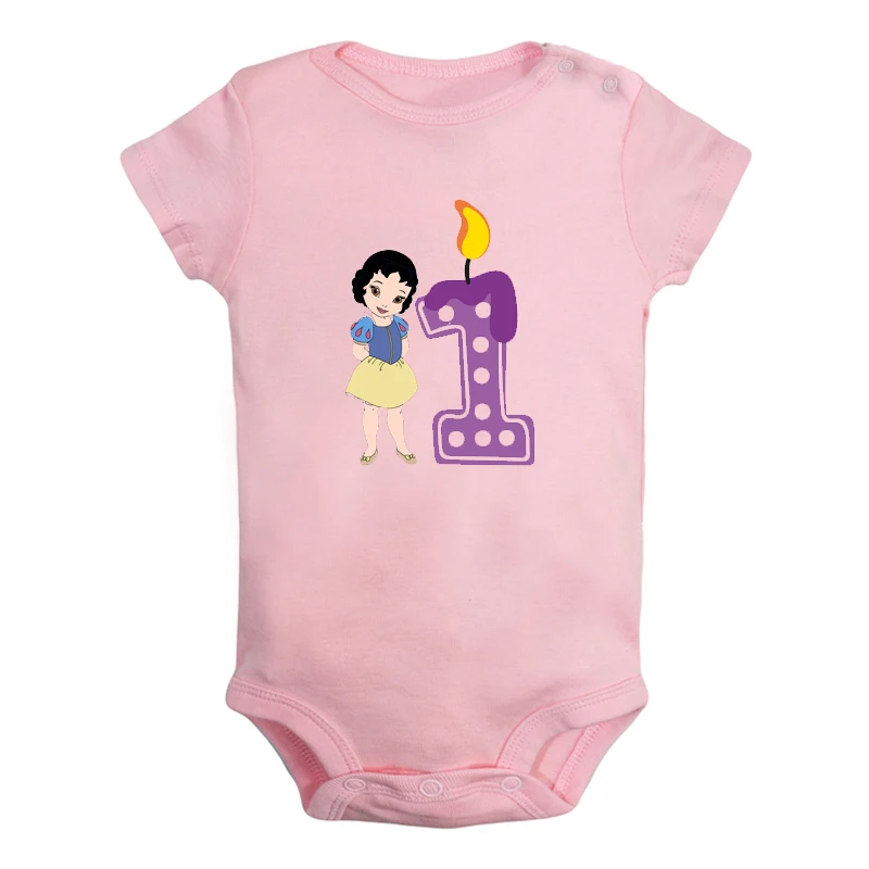 JaBaby2826PD Милая маленькая Тиана Аврора, Белоснежка, свечи на первый день рождения, Одежда для новорожденных, комбинезон с принтом, боди, одежда, подарок на день рождения - Цвет: JaBaby2826PD