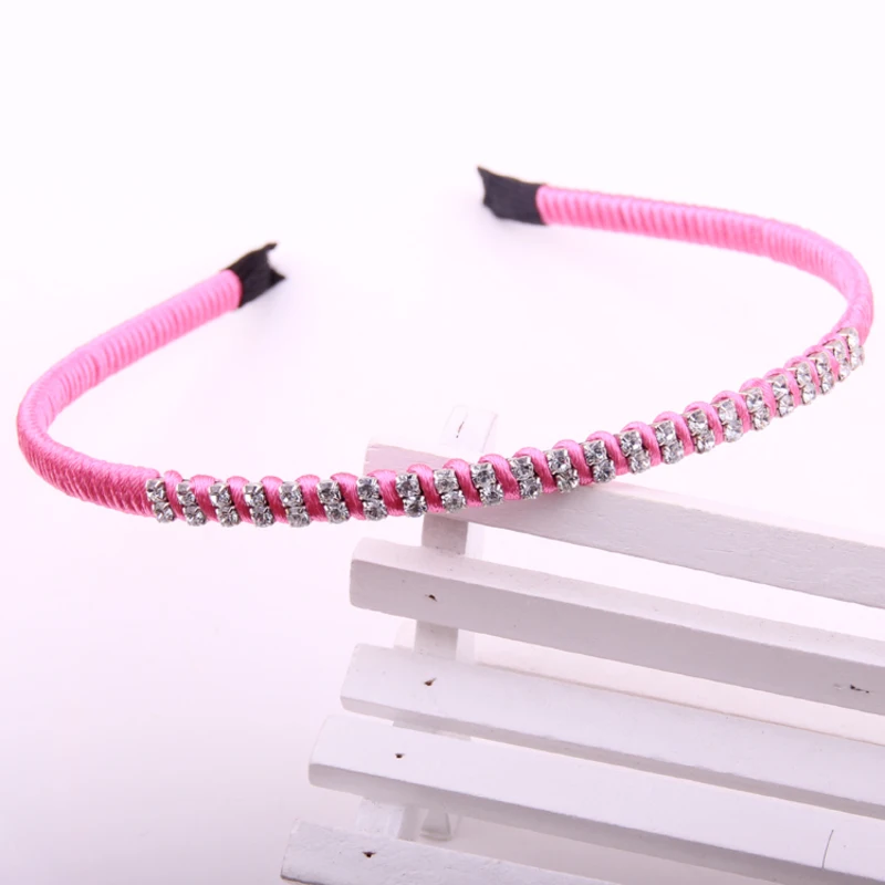 Модная Хрустальная лента для волос девочек двухрядная алмазная заколка цвета