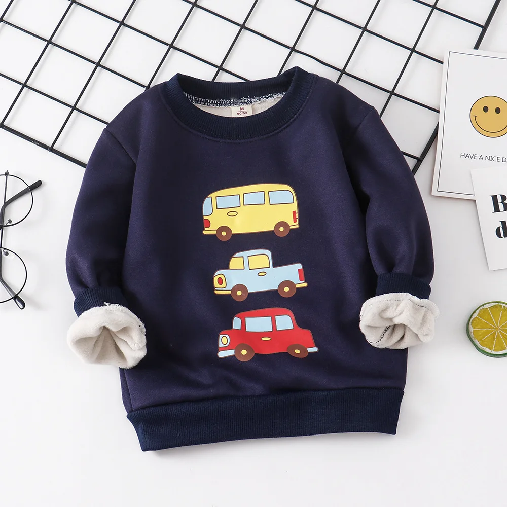 

Boys O-neck Tops Children Thick Cotton T-shirts Winter Kids Casual Clothes Full Size Infant Fall Sweater Boy Jumper 3-10T