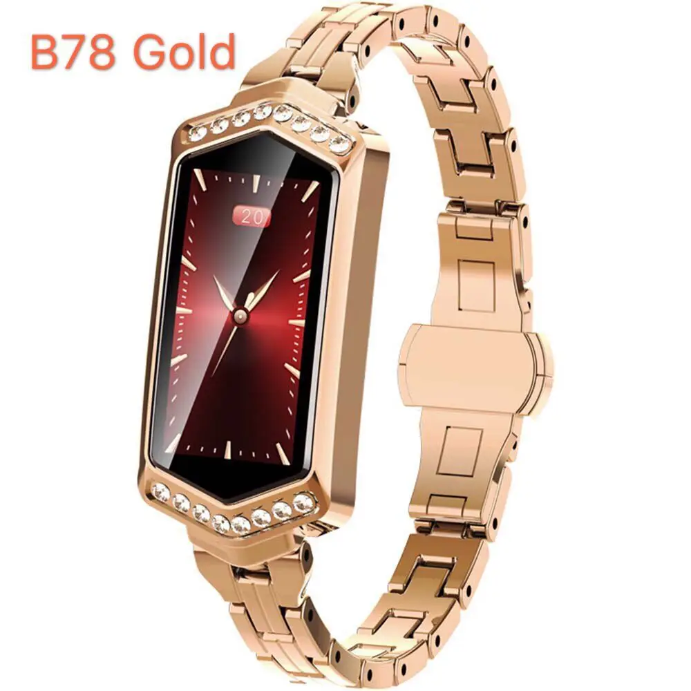 B78 Gold D18 умный браслет для женщин Smartband монитор сердечного ритма кровяное давление женский физиологический умный Браслет для занятий спортом браслет - Цвет: B78 Gold