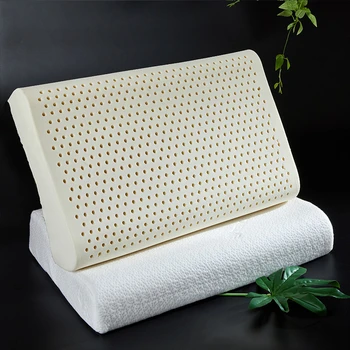 

60x40cm Thailand Pure Natural Latex Pillow Health Care Neck Protective Latex Pillow Breathable Hole Wave Shape Orthopedic Pillow
