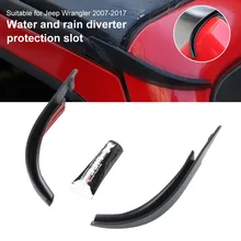 

2 Pcs Car Rain Gutter Extensions Roof Water Guard Diversion Channel for Jeep Wrangler JK 2007-2017 with External Accessory