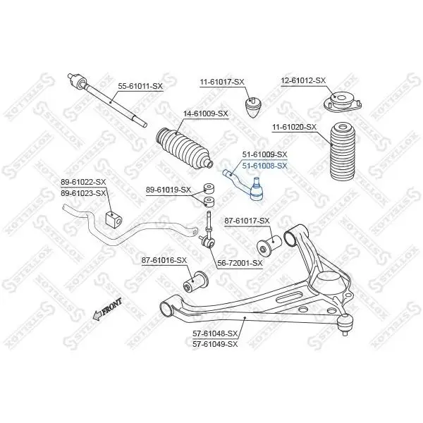 Наконечник рулевой правый Suzuki Grand Vitara SQ 98 STELLOX 51-6