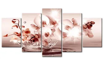 

5pcs Full Square/Round Drill 5D DIY Diamond Painting "Orchid peony lily" Multi-picture Combination Embroidery 5D Gift