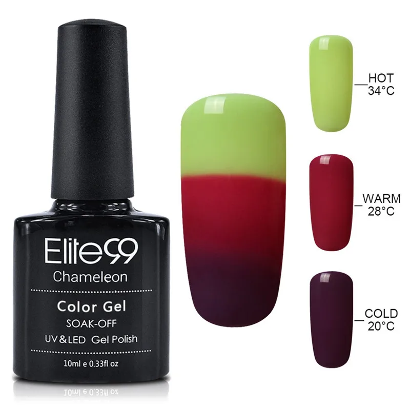 Elite99 10 мл термальный гель для изменения цвета лака для ногтей изменение температуры Цвет УФ-Гель-лак отмачиваемый лак для ногтей - Цвет: 4215