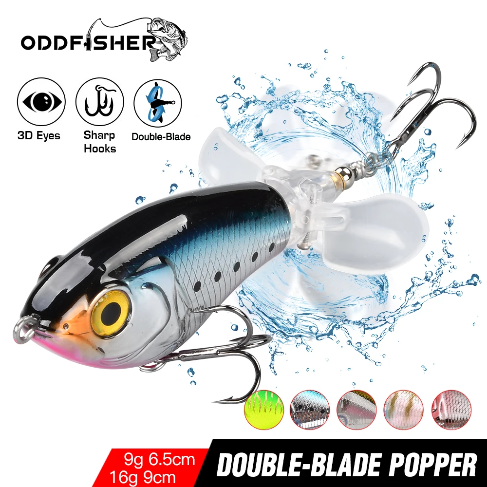 Whopper Popper Fishing Lure For Carp Pike Topwater Floating Double