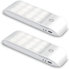 

LANDIVI Motion Sensor Closet Light, LED Night Light USB Rechargeable with 12 LEDs for Indoor Cupboard Wardrobe Kitchen Stairs