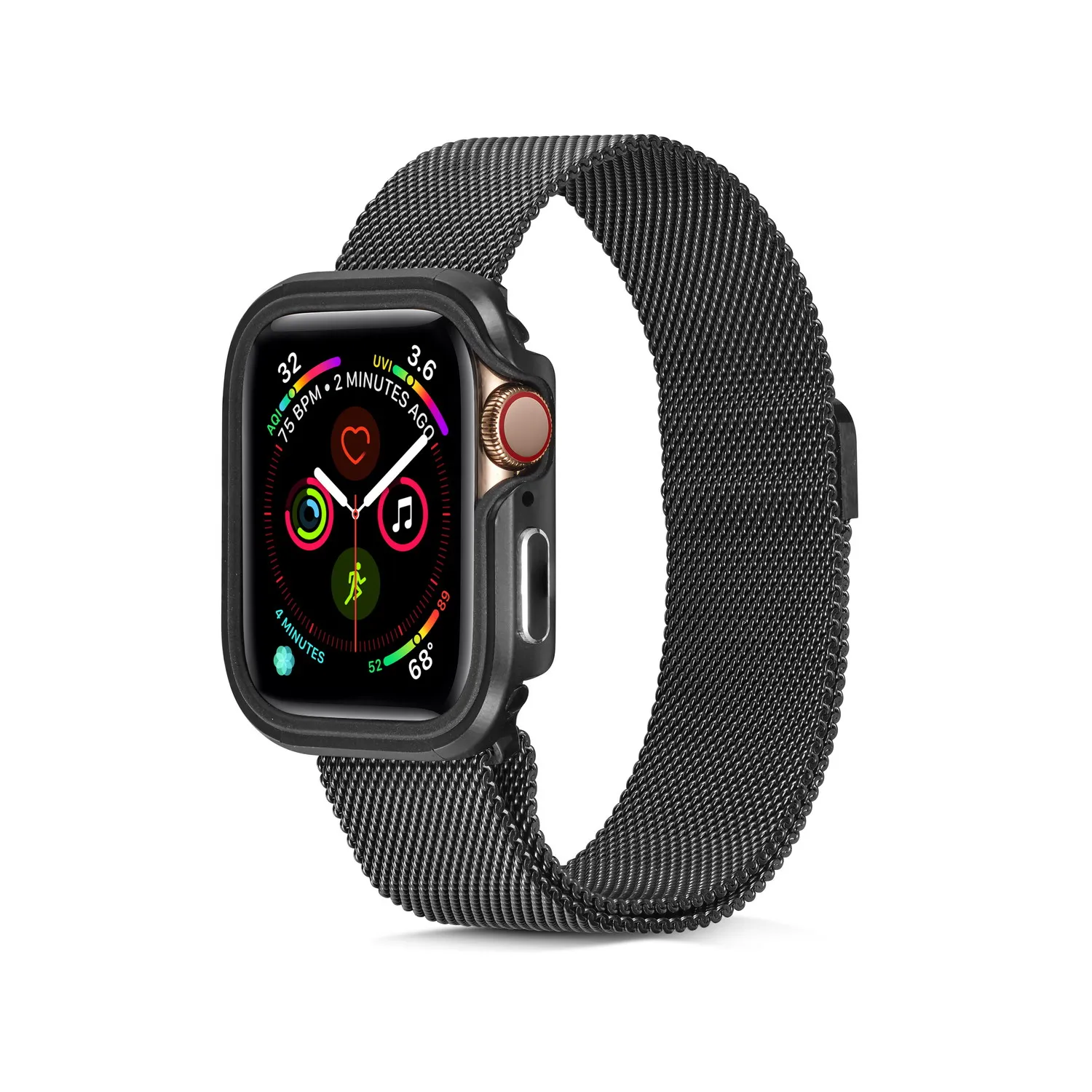 Для Apple Watch Series 5 4 40/44 мм Чехол Премиум Алюминий+ TPU бамперная рама чехол Series 5 браслет для часов «Миланская петля ремешок на запястье браслет