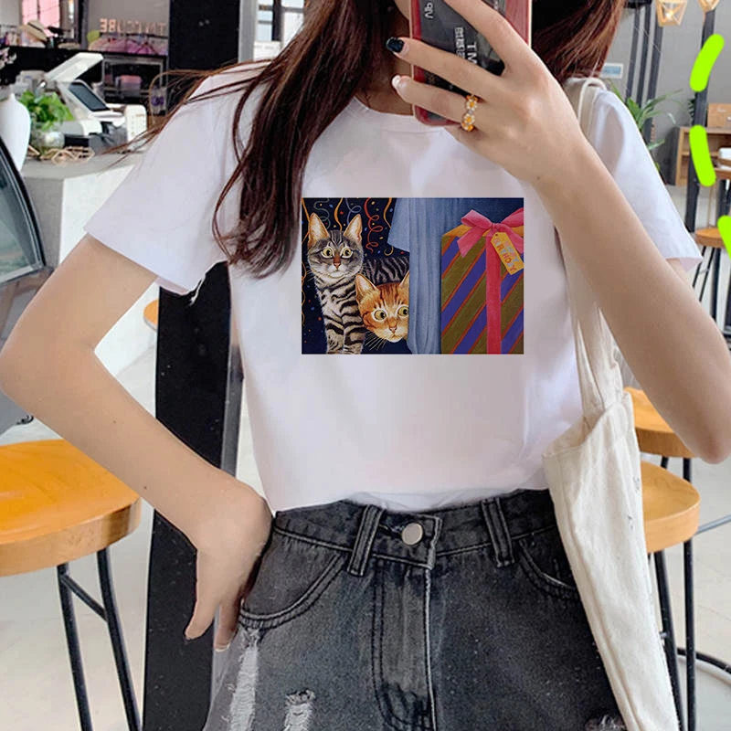 Women's Wreath T-shirt Pets Dogs and cats clothes ladies short sleeve Kawaii Tees top graphic T-shirt   printing T-shirt female