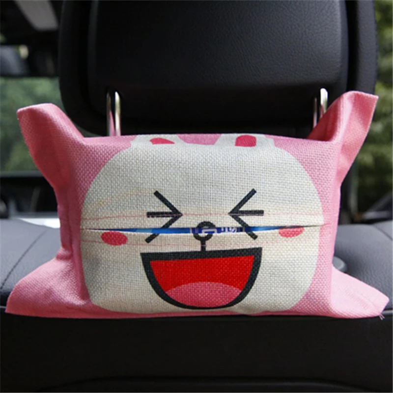 

Car Universal Tissue Box Set Fashion Cotton and Linen Cartoon Seat Back Sunshade Car Interior Pendant Car Accessories