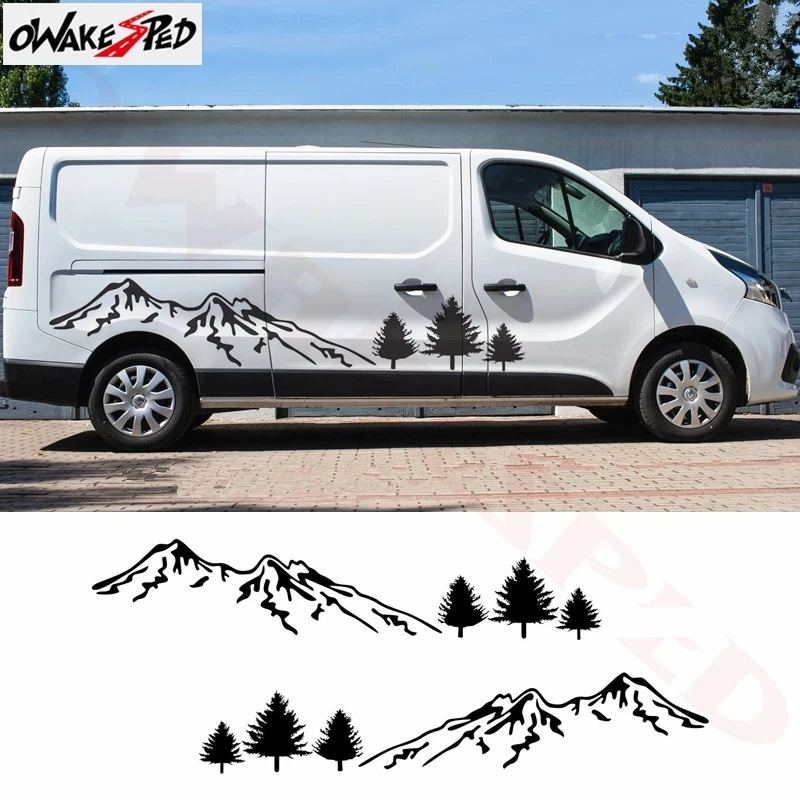 1set Sport Mountains Graphics Vinyl Decals For Renault Trafic Car Styling Body Both Side Decor Stickers Auto Door Decals