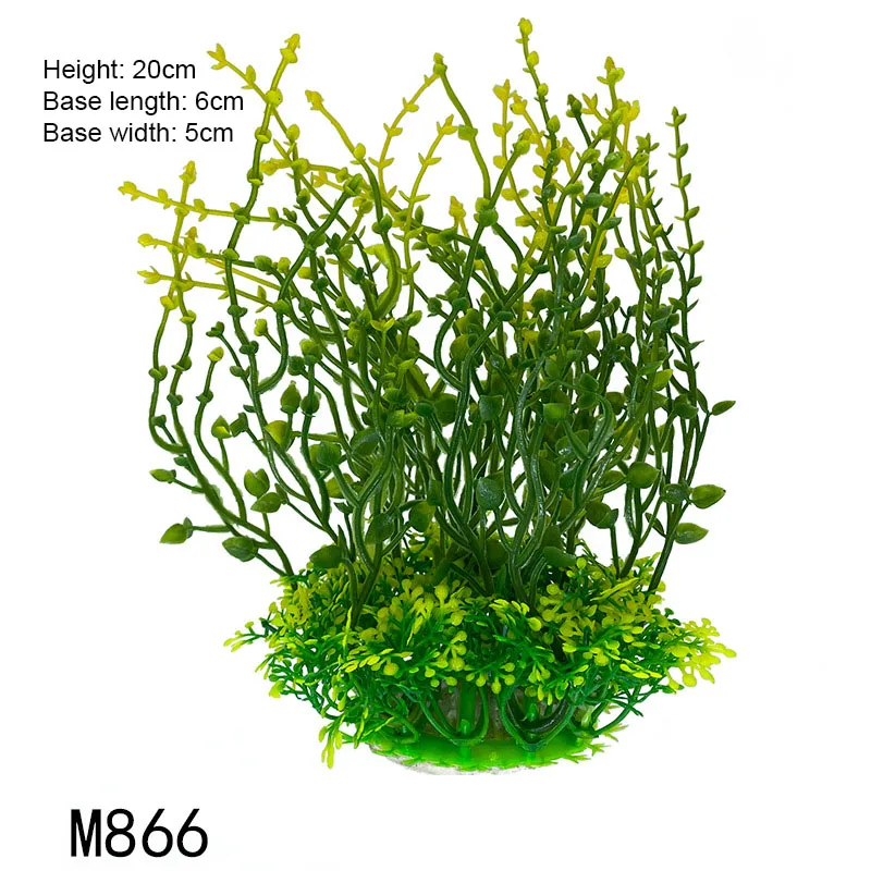 Vibrant Underwater Landscape Decoration - Green & Purple Aquatic Plants and Flowers
