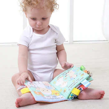 

Baby Fabric Book Ratteles Toy Baby Toys Animal Monkey/Owl/Dog Kids Cloth Books Cute Infant 2019 Newborn Learning Educationali