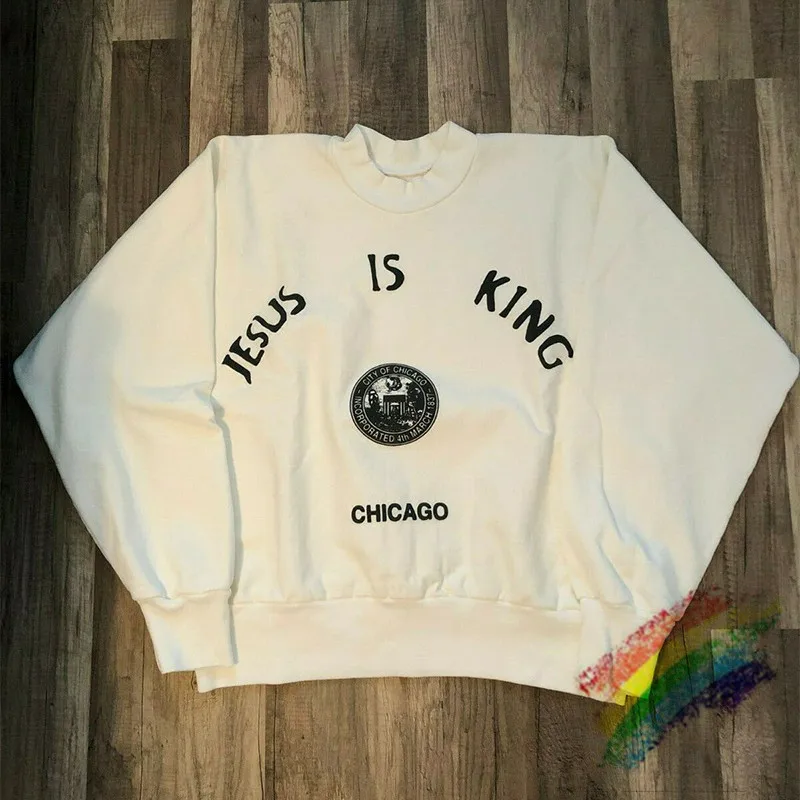 Толстовки с круглым вырезом для мужчин и женщин Kanye Вест Иисус Кинг Чикаго |