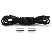 1 пара, для детей и взрослых, без галстука, металлическая крышка, быстроразъемные эластичные шнурки, спортивные, ленивые, Круглые, растягивающиеся, с замком, аксессуары для шнурков