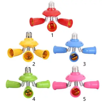 

3 in 1 E27 to E27 Lamp Base Socket Splitter LED Light Bulb Adapter Holder Red Blue Green Yellow Pink Lamp Light Party Home Decor