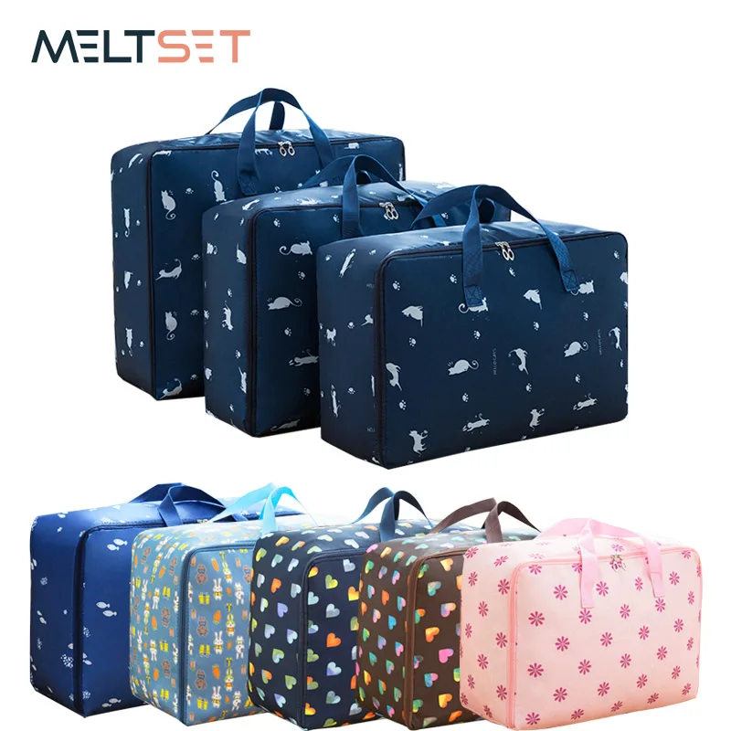 

3pcs/set Portable Clothes Storage Bag Organizer Foldable Closet Organizer For Pillow Quilt Blanket Bedding Dampproof Sorting Bag