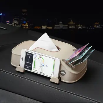 

3 IN 1 Car Tissue Box Creative Multifunctional Mobile Phone Holder Card Holder Paper Tissue Box Home Bathroom Car Organizer Box