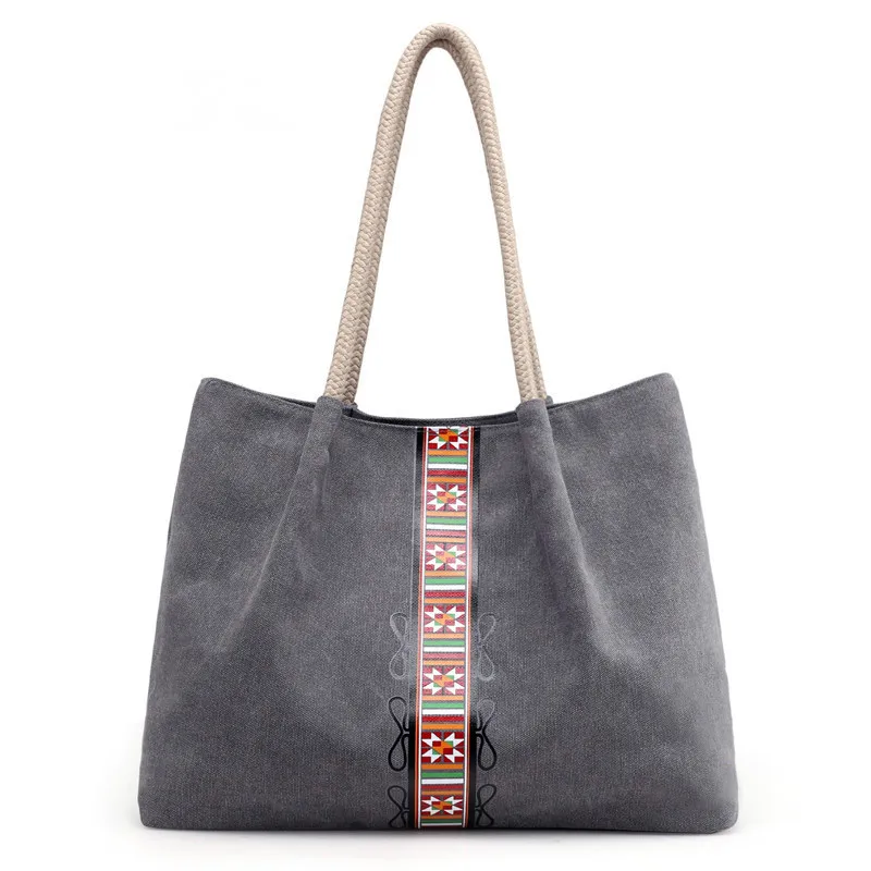 

2019 New Arrive Canvas Womens Shoulder Bag Large Capacity Ladies Handbags Casual Simple Shoulder Bag Woman Totes Bolsas
