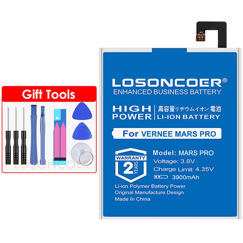 LOSONCOER 3900mAh Mars Pro сменные батареи для vernee Mars Pro батареи мобильного телефона+ Бесплатные инструменты
