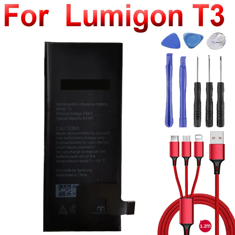 8. 4wh T3 Аккумулятор для Lumigon t3 Мобильный телефон батареи + USB кабель набор