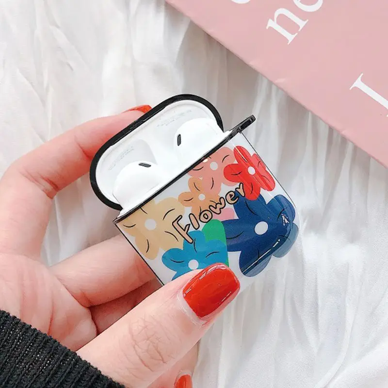 Красивый цветочный узор защитный чехол протектор для Apple Airpods 1/2